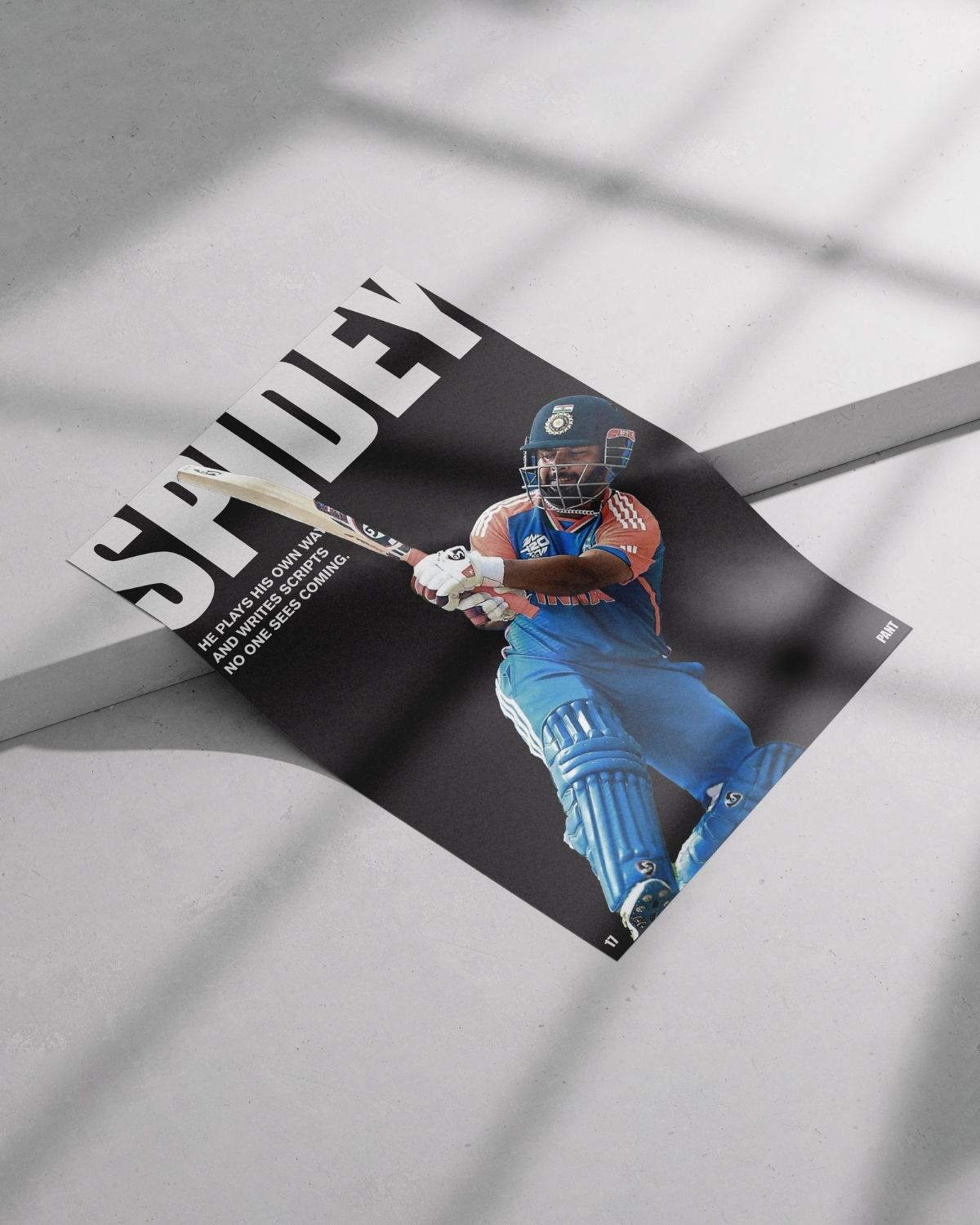 Rishab Pant Poster | Cricket Poster - Spidey