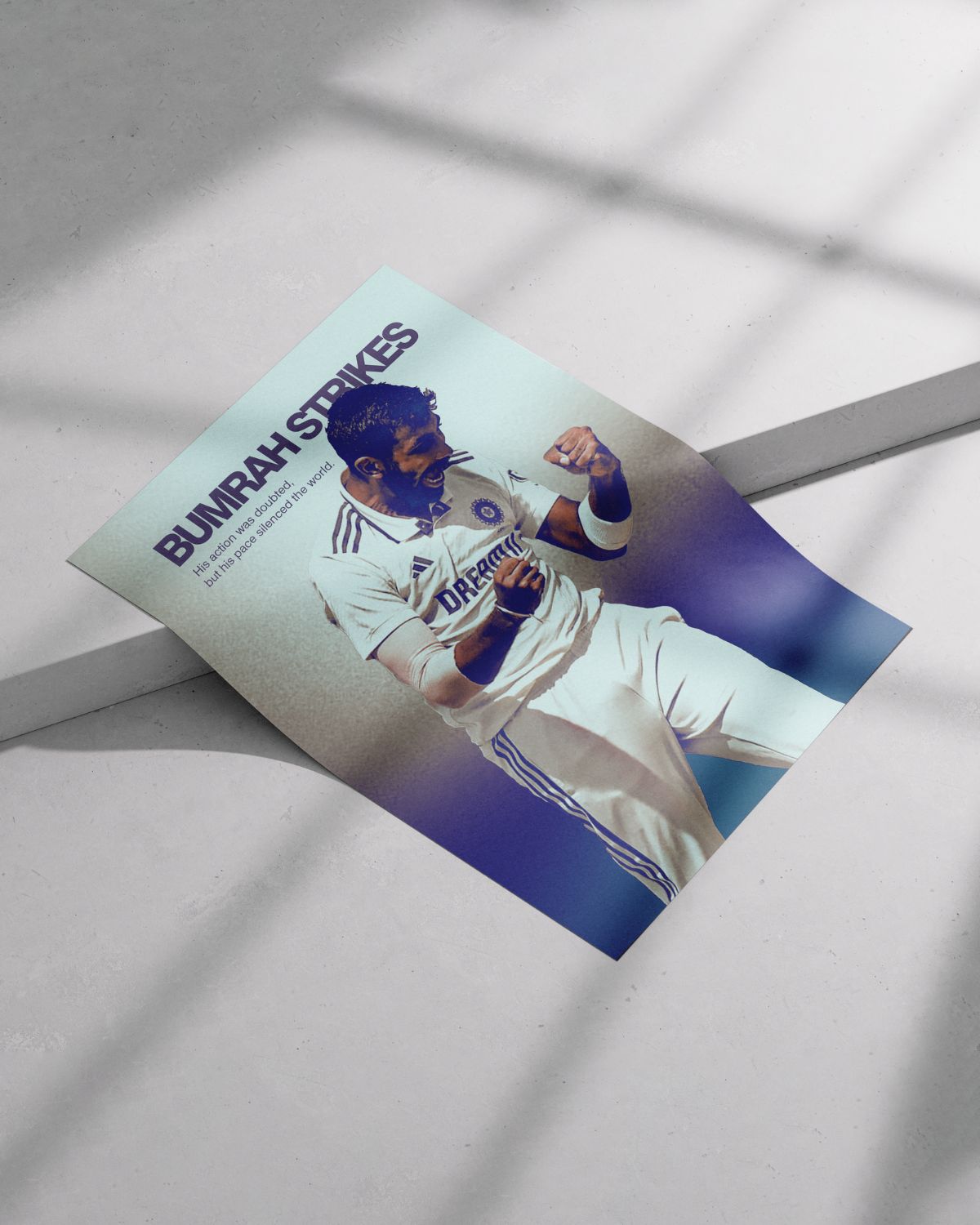 Bumrah Poster | Cricket Poster - Jasprit Strikes