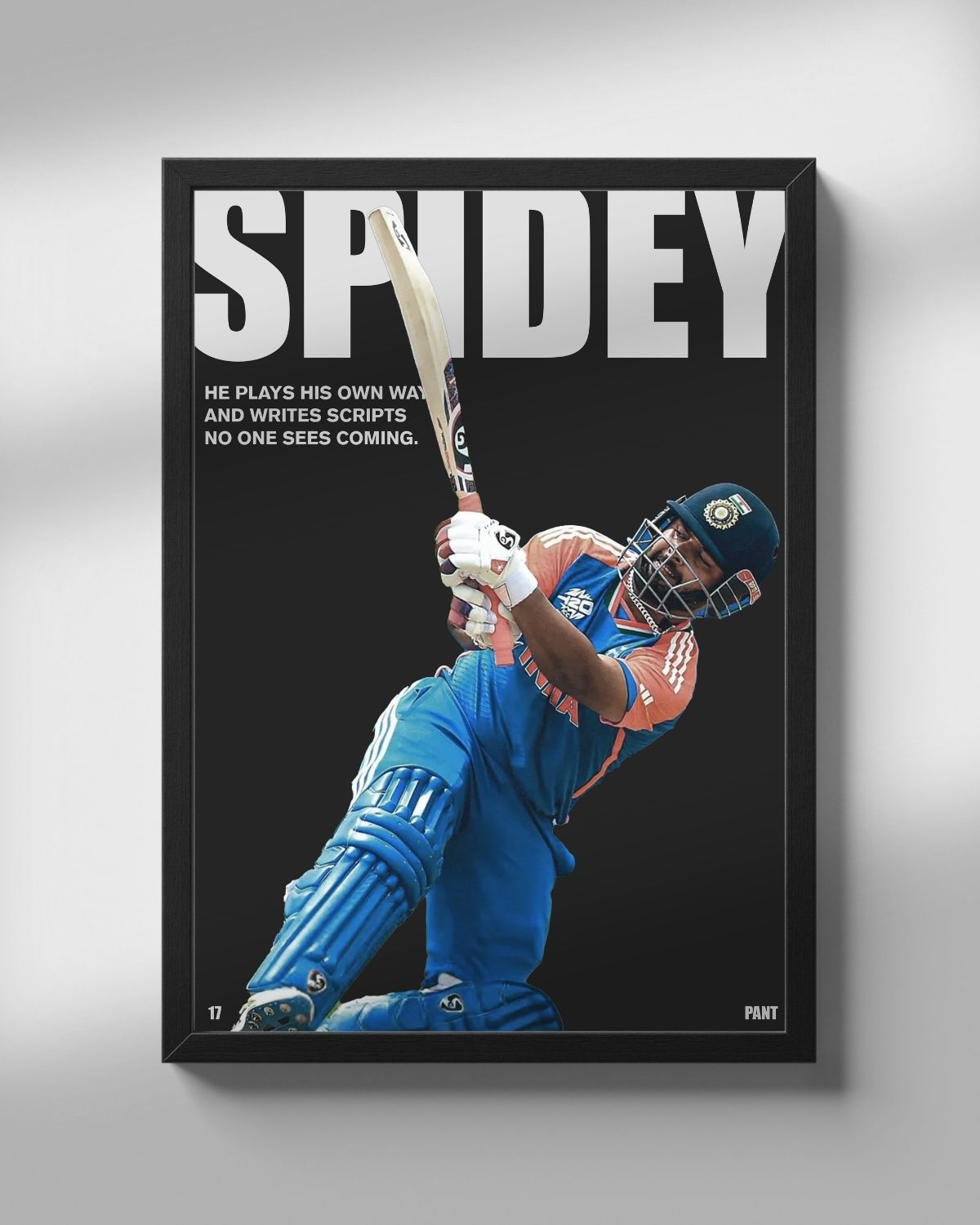Rishab Pant Poster | Cricket Poster - Spidey